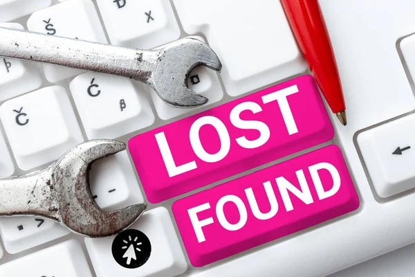 Handwriting Text Lost Found Business Showcase Things Left May Retrieve — Stock Photo, Image