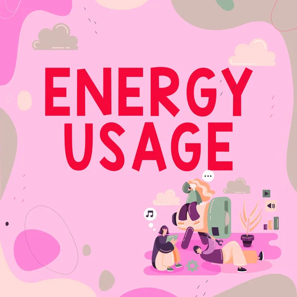 Conceptueel Bijschrift Energiegebruik Business Showcase Hoeveelheid Energie Verbruikt Gebruikt Een — Stockfoto