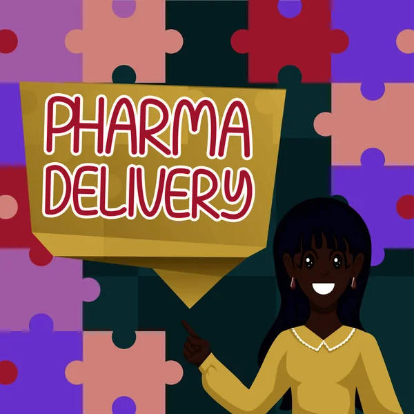 Texto Que Muestra Inspiración Pharma Delivery Idea Negocio Que Recibe — Foto de Stock