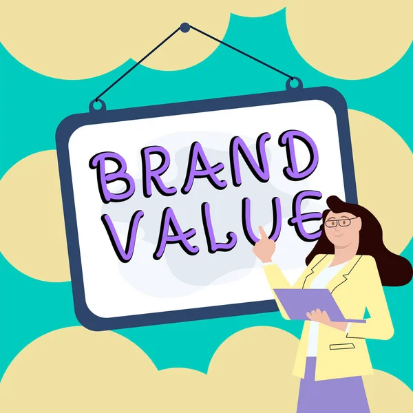 Segno Scrittura Mano Brand Value Business Concept Company Genera Dal — Foto Stock