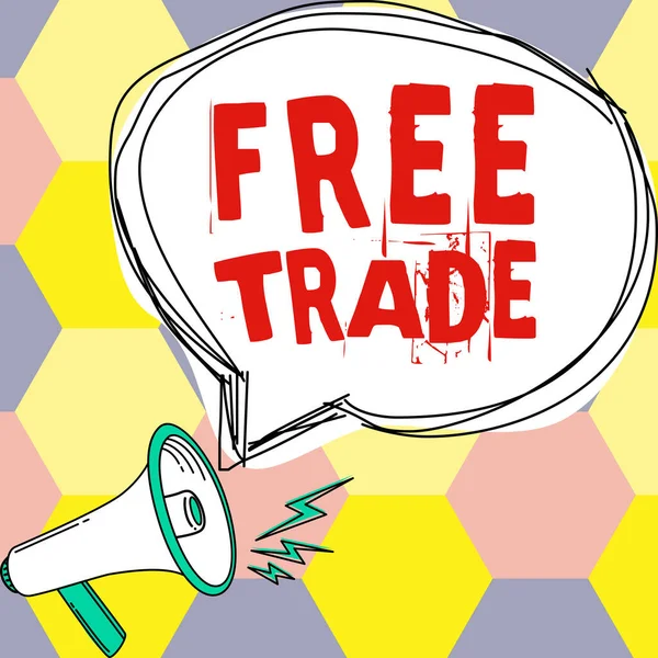 Ręczne Pisanie Znaku Wolny Handel Podejście Biznesowe Możliwość Zakupu Sprzedaży — Zdjęcie stockowe