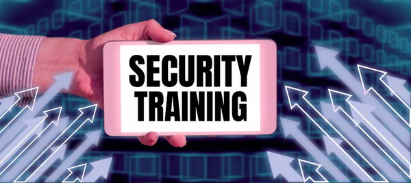 Handwriting text Security Training, Concept meaning providing security awareness training for end users