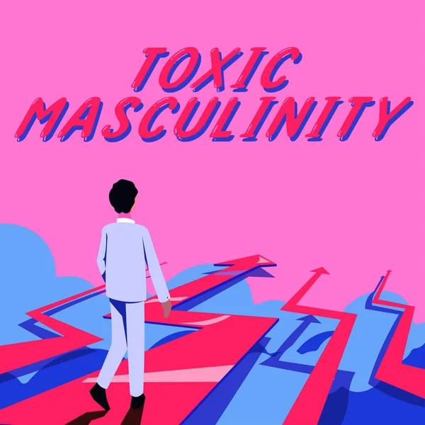 Toxic Masculinity Word Written Beschreibt Enge Repressive Vorstellungen Über Die — Stockfoto