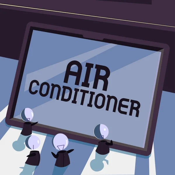 手写体空调器 洗涤空气及控制湿度及温度的商业进场装置 — 图库照片