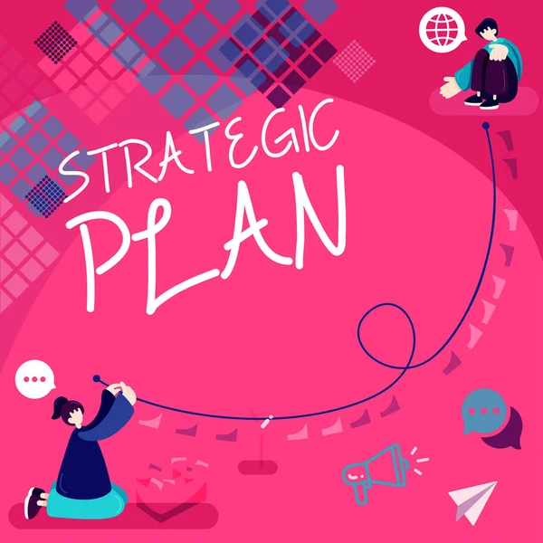 Konzeptionelle Darstellung Strategischer Plan Geschäftsidee Ein Prozess Der Strategiefindung Und — Stockfoto