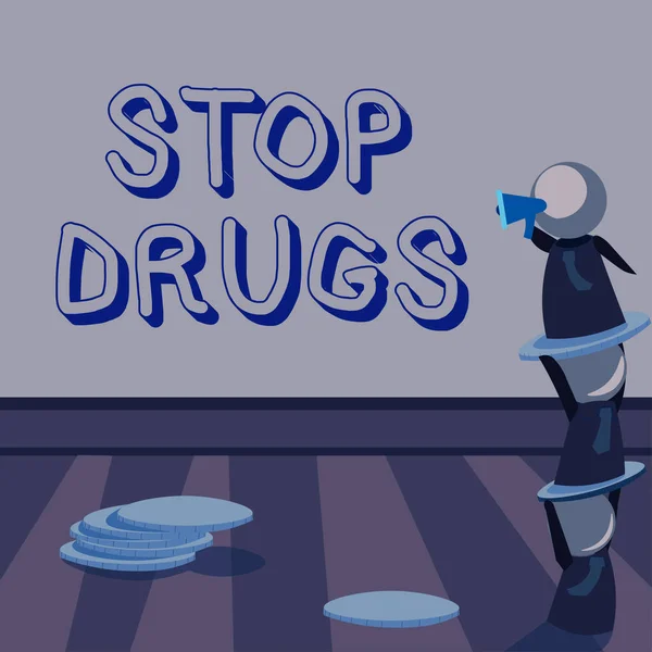 停止毒品 商业展览 结束了对海洛因或可卡因等物质的依赖 — 图库照片