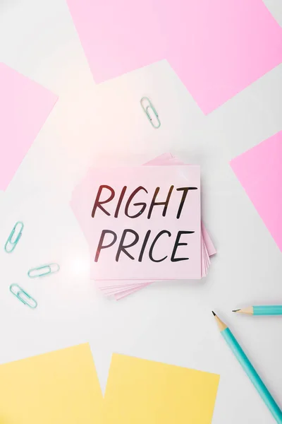 Leyenda Conceptual Right Price Idea Negocio Cantidad Dinero Que Razonable —  Fotos de Stock