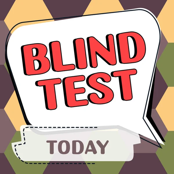 Sinal Texto Mostrando Blind Test Word Social Engajamento Com Uma — Fotografia de Stock