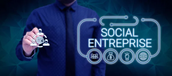 Conceptual caption Social Enterprise, Internet Concept Business that makes money in a socially responsible way