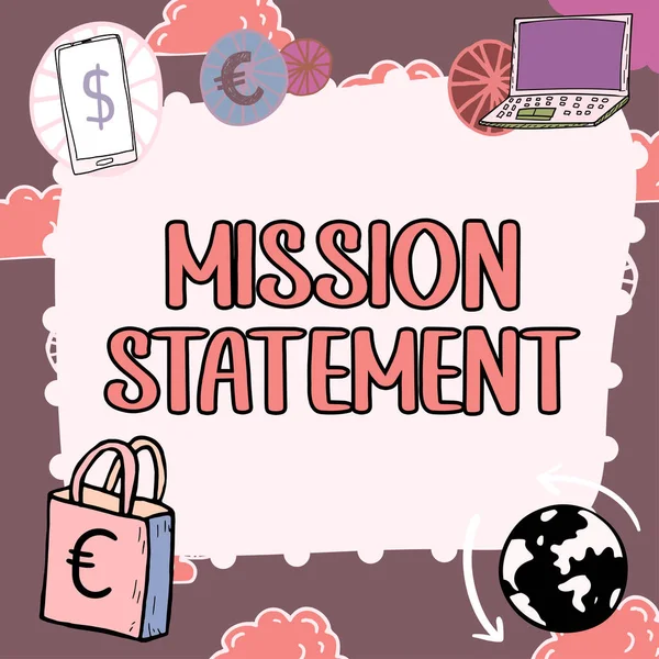 Visualizzazione Concettuale Mission Statement Business Overview Sintesi Formale Degli Obiettivi — Foto Stock
