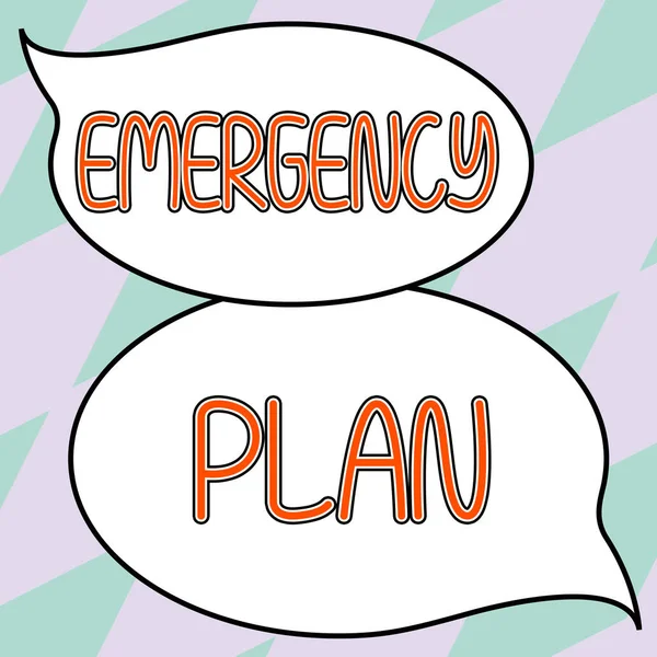 应急计划 应对重大紧急情况的业务概览程序 的文字标志 — 图库照片