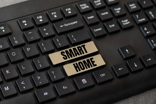 Szöveg Tábla Mutatja Smart Home Üzleti Megközelítés Automatizálási Rendszer Vezérlés — Stock Fotó
