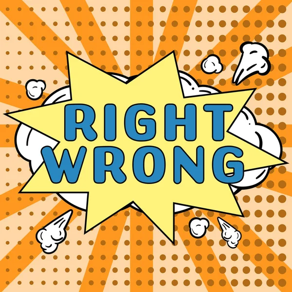 Inspiration Showing Sign Right Wrong Word Choose Two Decisions Correct — 스톡 사진
