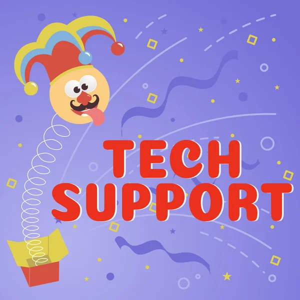 Sign Displaying Tech Support Business Idea Assisting Individuals Who Having — Stock Photo, Image
