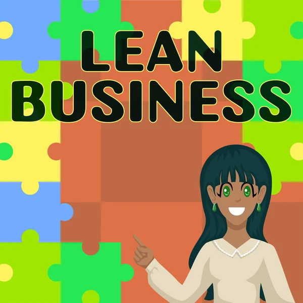 Tekst Met Inspiratie Lean Business Woord Voor Verbetering Afvalminimalisatie Zonder — Stockfoto