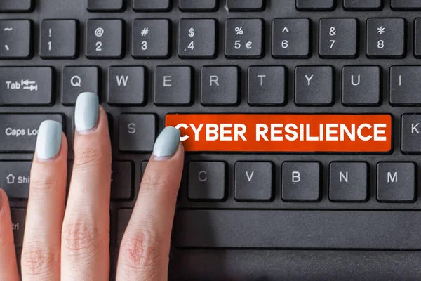 Escrevendo Exibindo Texto Cyber Resilience Medida Foto Conceitual Quão Bem — Fotografia de Stock
