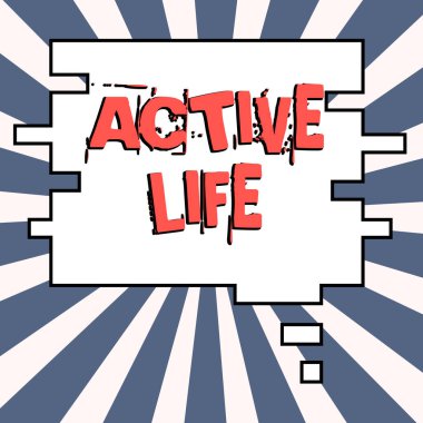 El yazısı işareti Aktif Yaşam, günlük yaşamınıza fiziksel aktiviteyi entegre eden yaşam biçimi kavramı