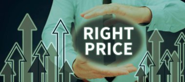 Kavramsal görüntü Doğru Fiyat, İnternet Ürün için makul olan para miktarını kabul edin