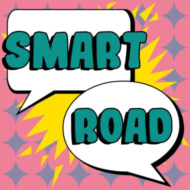 Akıllı Yol kavramsal başlık, farklı teknolojilerin yollara dahil edildiği kavramsal fotoğraf sayısı