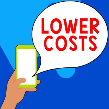 İlhamı gösteren metin Düşük Maliyetler, İş Vitrini Ürün talebini arttırmak için düşük fiyat belirliyor