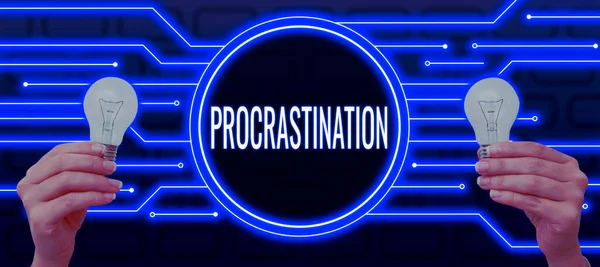 Inspiration Showing Sign Procrastination Internet Concept Delay Postpone Something Boring — 스톡 사진