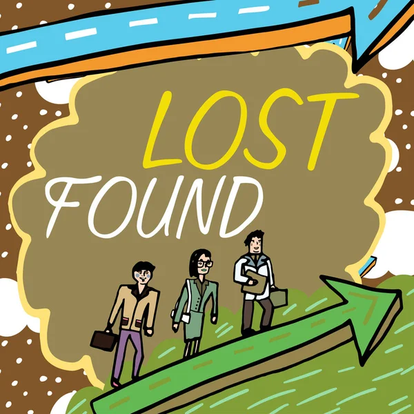 Konzeptionelle Anzeige Lost Found Business Ansatz Dinge Die Zurückgelassen Werden — Stockfoto