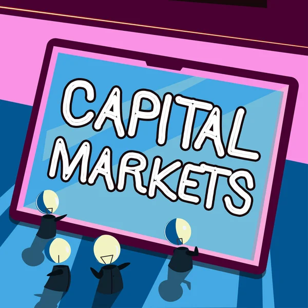 Письменный Знак Рынки Капитала Word Allow Businesses Raise Funds Providing — стоковое фото