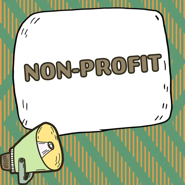 Podpis Koncepcyjny Non Profit Pomysł Biznes Dostarczanie Produktów Lub Usług — Zdjęcie stockowe