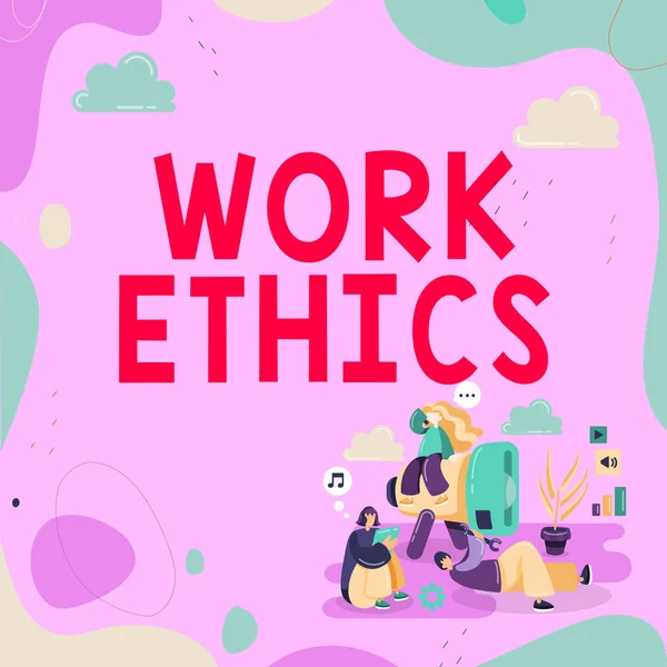 Conceptual Caption Work Ethics Concept Jelentése Értékek Halmaza Munka Fontosságára — Stock Fotó