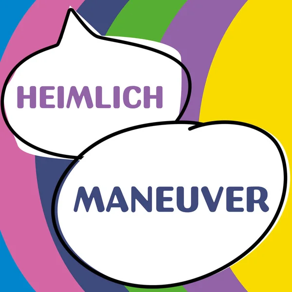 Tekst Pokazujący Inspirację Heimlich Maneuver Przegląd Biznesowy Zastosowanie Ciśnienia Górę — Zdjęcie stockowe