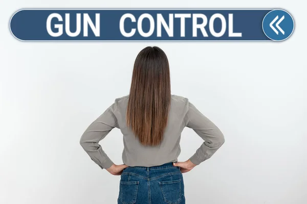 Textový Titulek Představující Gun Control Koncepční Foto Právní Opatření Jehož — Stock fotografie