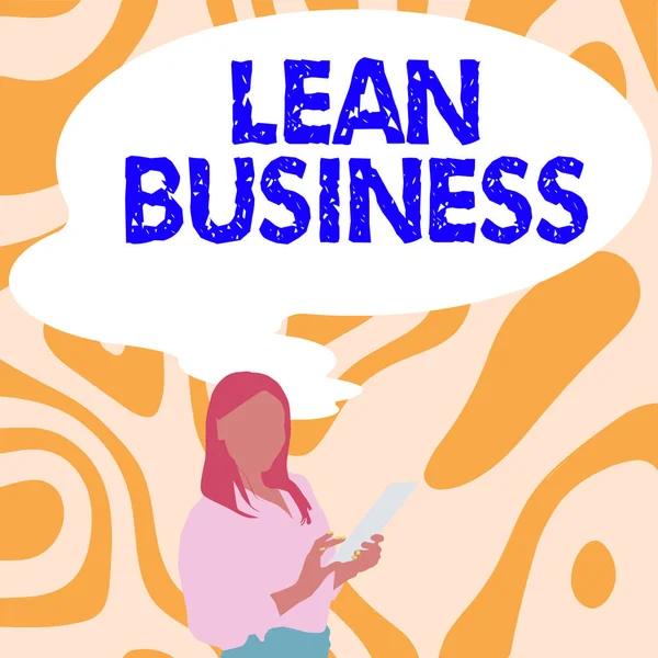 Znak Tekstowy Pokazujący Lean Business Internet Poprawa Koncepcji Minimalizacji Odpadów — Zdjęcie stockowe