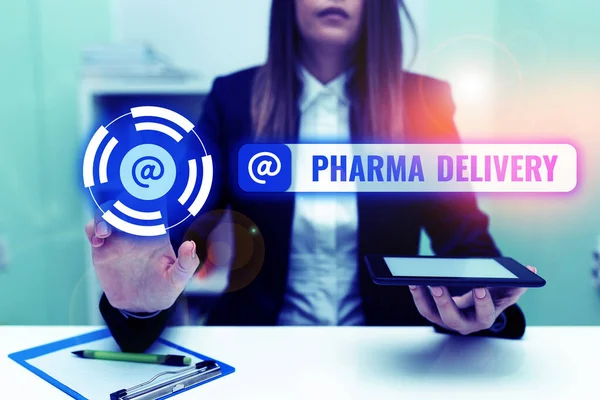 Writing Displaying Text Pharma Delivery Word Getting Your Prescriptions Mailed — Stock Photo, Image