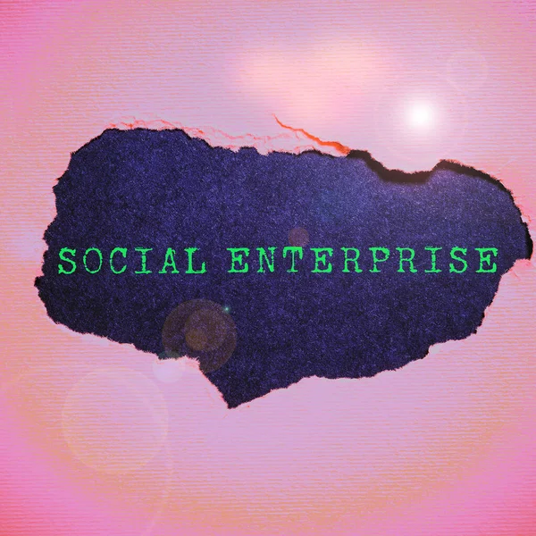 Texto Mano Empresa Social Enfoque Empresarial Negocio Que Hace Dinero — Foto de Stock