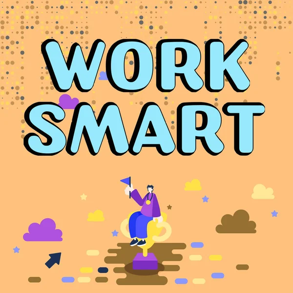 Logga Visa Arbete Smart Word Skrivet Räkna För Att Målen — Stockfoto