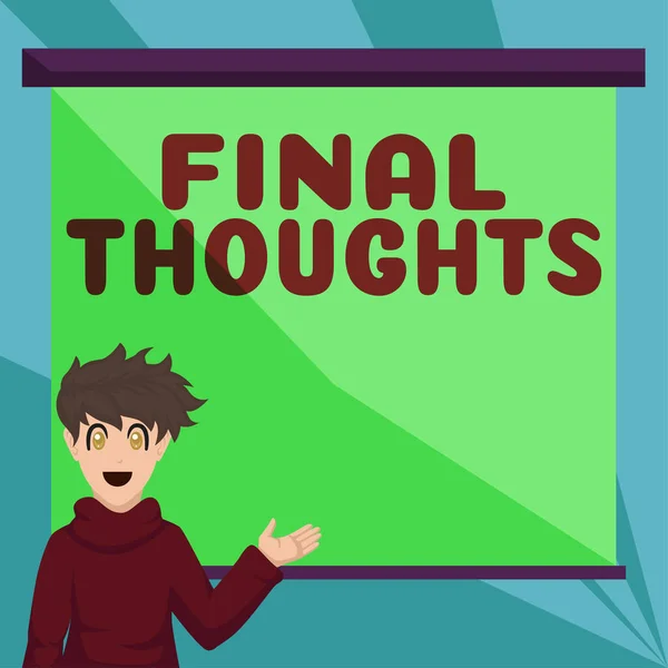 Text Showing Inspiration Final Thoughts Business Showcase Conclusion Last Analysis — 스톡 사진