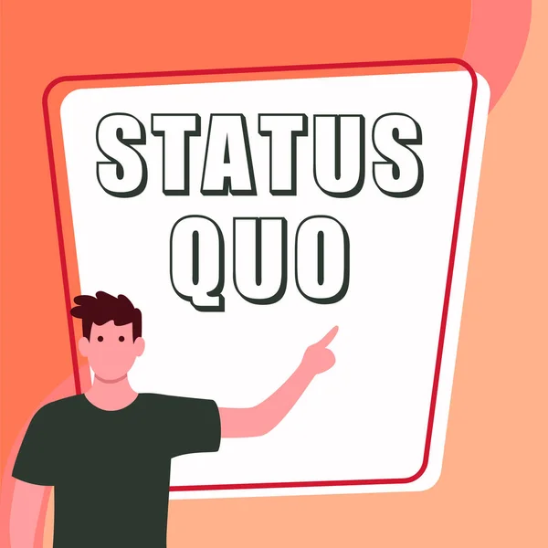 Texto Que Presenta Status Quo Visión General Situación Actual Los — Foto de Stock