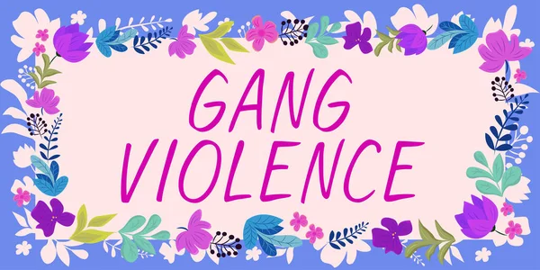 Sinal Texto Mostrando Gang Violence Business Abordagem Violação Das Leis — Fotografia de Stock