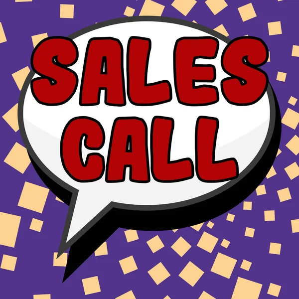 Text showing inspiration Sales Call, Business overview a phone call made by a sales representative of a company