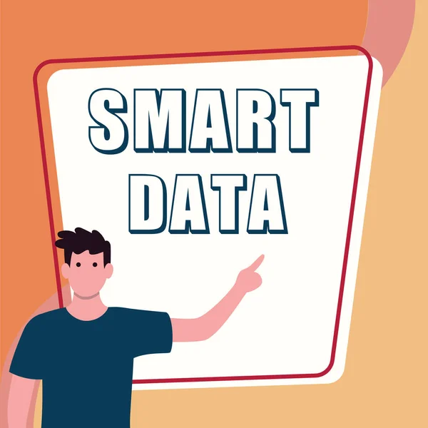 Tekst Bijschrift Met Smart Data Business Concept Digitale Informatie Die — Stockfoto