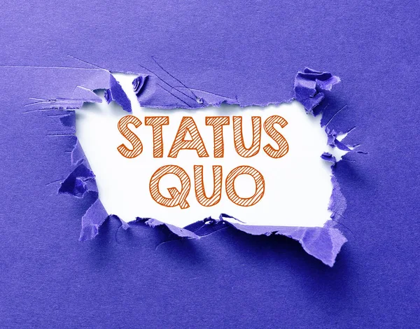 Text Som Visar Inspiration Status Quo Konceptuell Bild Befintliga Läget — Stockfoto