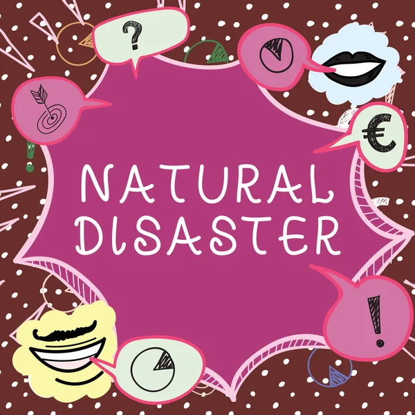 自然災害 自然災害 自然災害 自然災害などのビジネスアイデアを示すテキスト — ストック写真