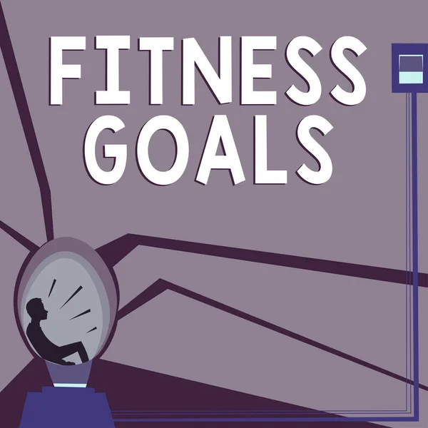 Writing displaying text Fitness Goals, Business approach Loose fat Build muscle Getting stronger Conditioning