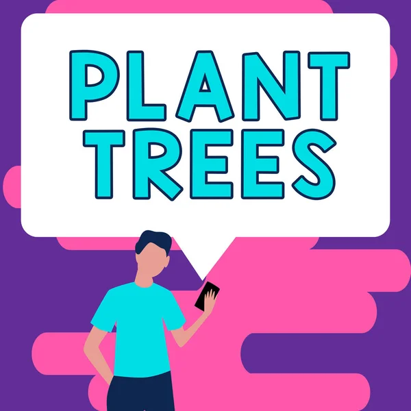 Концептуальная Экспозиция Plant Trees Word Process Planting Tree Land Cultivation — стоковое фото