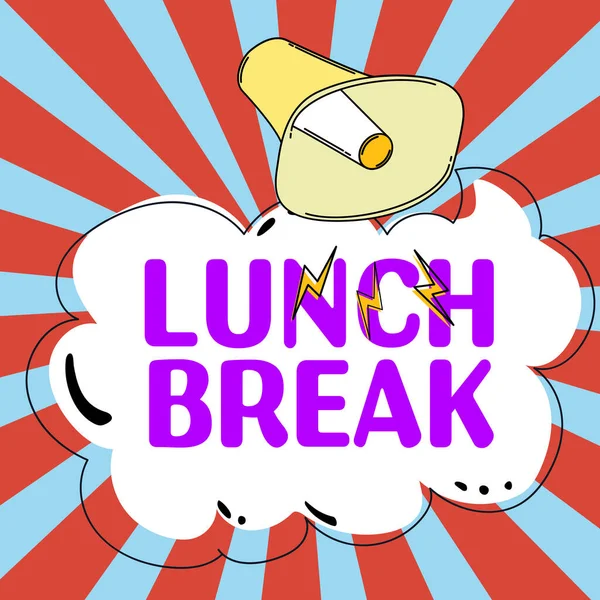 Schreiben Von Text Lunch Break Business Konzept Zeit Wenn Eine — Stockfoto