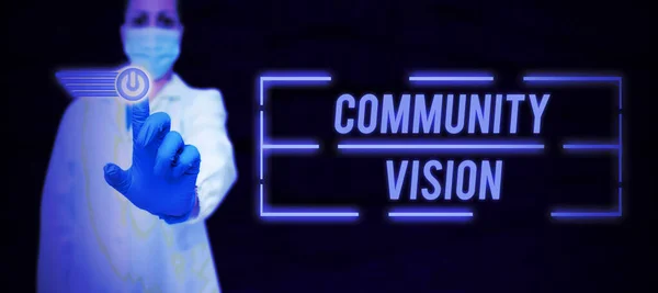 Inspirace Ukazující Znamení Community Vision Internet Concept Sousedství Association State — Stock fotografie