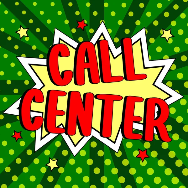 Titulek Textu Prezentující Call Center Business Koncept Kancelář Které Zpracovává — Stock fotografie