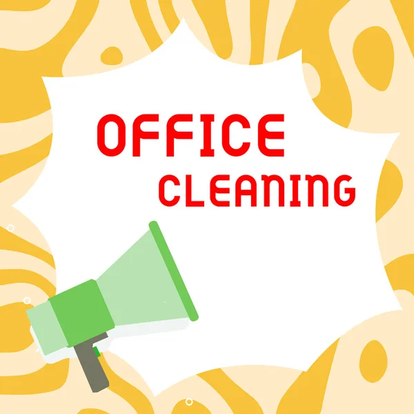 Conceptual caption Office Cleaning, Business showcase the action or process of cleaning the inside of office building