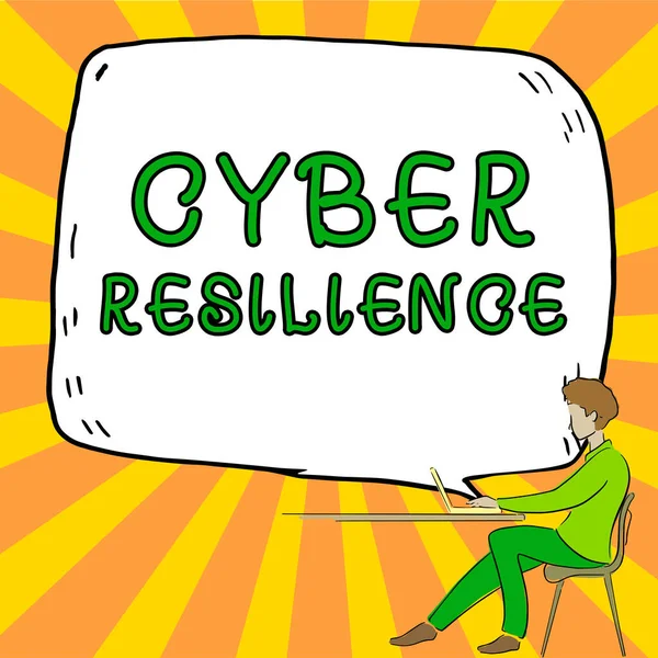 Tekst Der Viser Inspiration Cyber Resilience Business Koncept Måle Hvor - Stock-foto