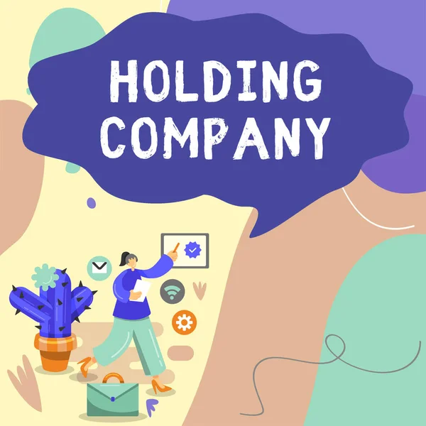 Pisanie Wyświetlające Tekst Holding Company Internet Concept Nieruchomości Akcji Innych — Zdjęcie stockowe